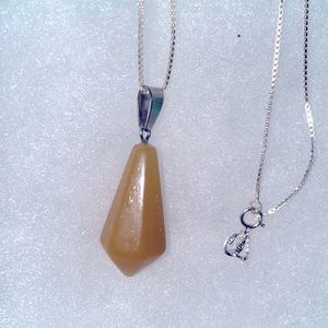 Hippie Boho Citrine Tear Drop Silver 24” Neck…